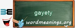 WordMeaning blackboard for gayety